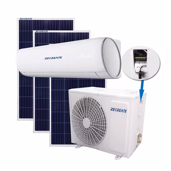 Climatiseur solaire hybride Aircon Acdc 24000BTU avec compresseur Gmcc